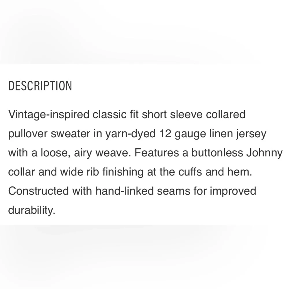 SOLD! Buck Mason Italian Slub Linen Knit Patch Pocket Polo Short Sleeves L - Picture 9 of 9